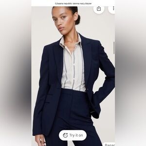 Banana Republic one button navy blazer size 4